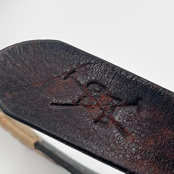 Vintage Leather Belt Handwoven Inlay Western Rustic Buckle Brown - Picture 7 of 7